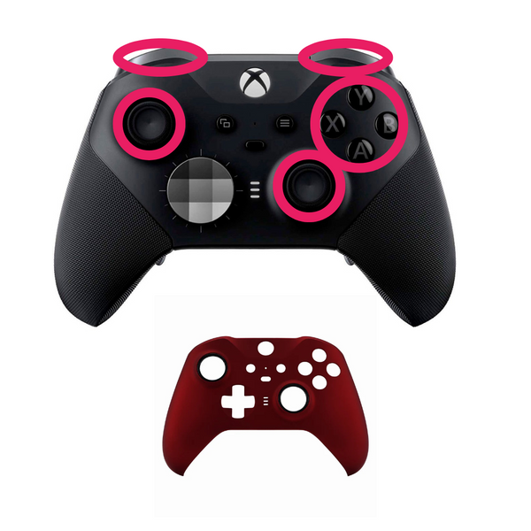 ELITE SERIES 2 COMPLETO negro - Control nuevo + Bumpers + Sticks TMR + Case Frontal + Botones cliky