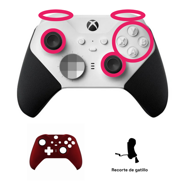 Reparación Elite Series 2 – Sticks TMR + Bumpers + Case Frontal + cliky + Cliky gatillos