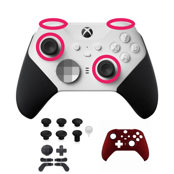 Reparación Elite Series 2 – Sticks TMR + Bumpers + Kit 13 en 1 + Case Frontal