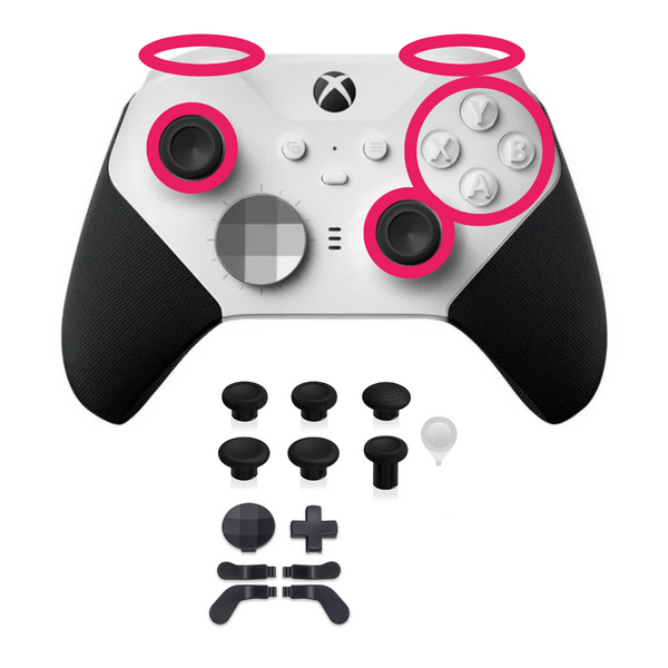 Reparación Elite Series 2 – Sticks TMR + Bumpers + Kit 13 en 1 + cliky