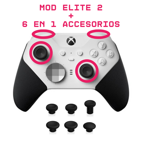 Reparación Elite Series 2 – Sticks TMR + Bumpers + Kit 6 en 1