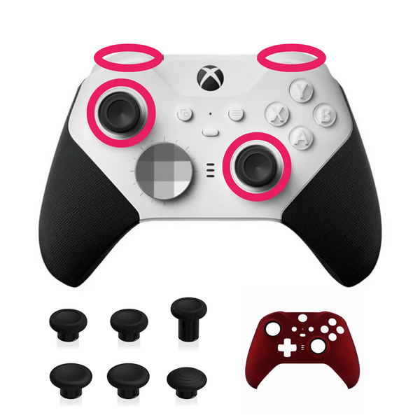 Reparación Elite Series 2 – Sticks TMR + Bumpers + Kit 6 en 1 + Case Frontal