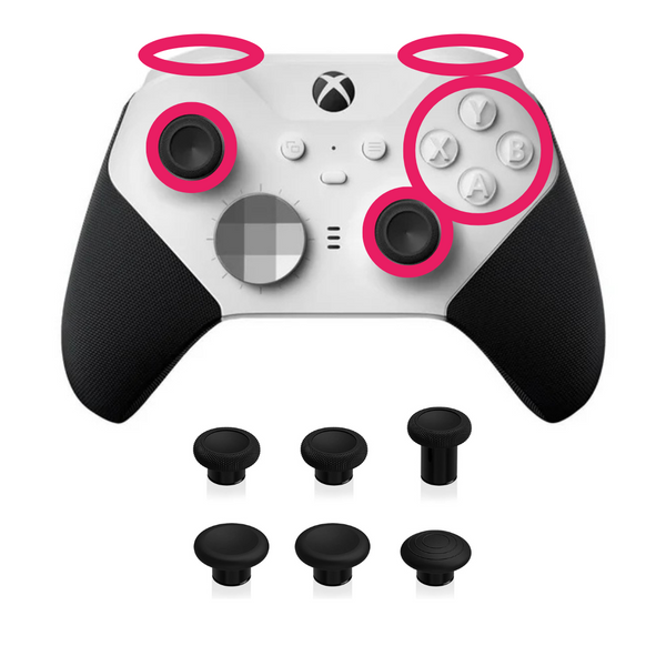 Reparación Elite Series 2 – Sticks TMR + Bumpers + Kit 6 en 1 + cliky